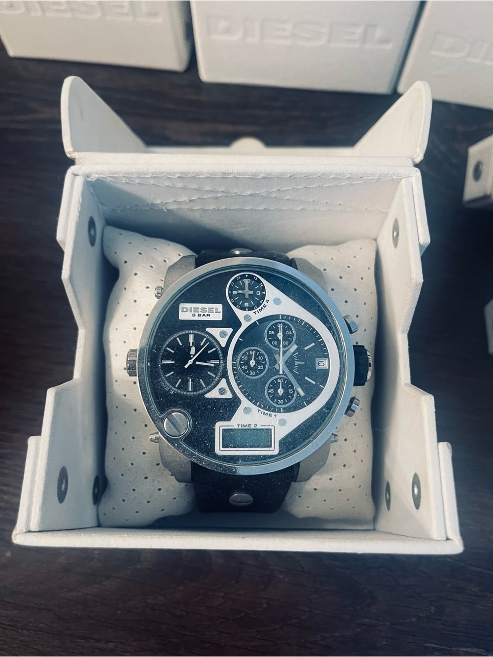 Diesel Black and Silver Multi-Dial Men's Watch